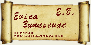 Evica Bunuševac vizit kartica